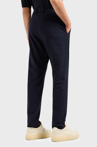 Emporio Armani Streç Regular Fit Yüksek Bel Düz Paça Çımalı Dokuma Erkek Pantolon EM000440 TE13603 UB109 KOYU LACİVERT - 3