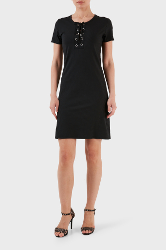 Emporio Armani Streç Slim Fit Bağcıklı Mini Bayan Elbise 262673 3R308 00020 SİYAH - 6