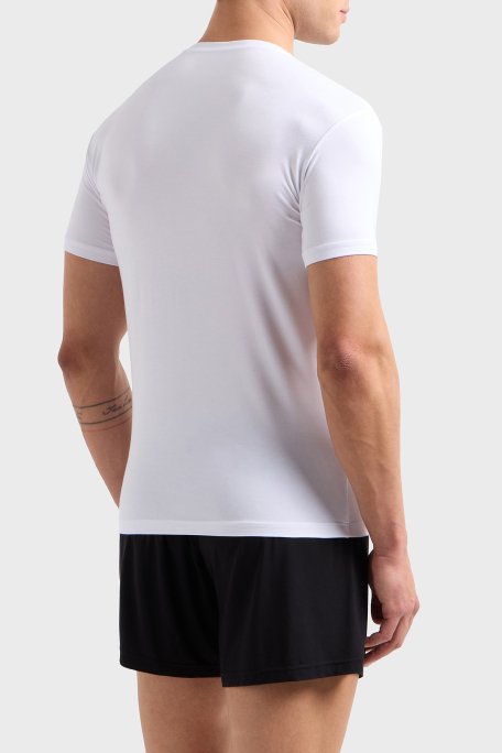 Emporio Armani Streç Slim Fit Bisiklet Yaka Erkek T Shirt EM000379 AF10783 U0002 BEYAZ - 2