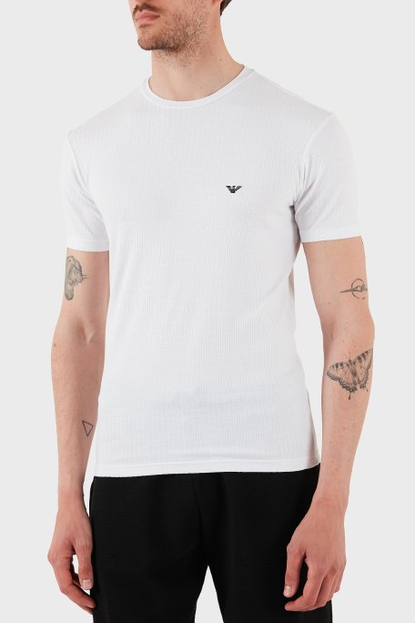 Emporio Armani Streç Slim Fit Bisiklet Yaka Erkek T Shirt EM000379 AF12034 U0002 BEYAZ - 4