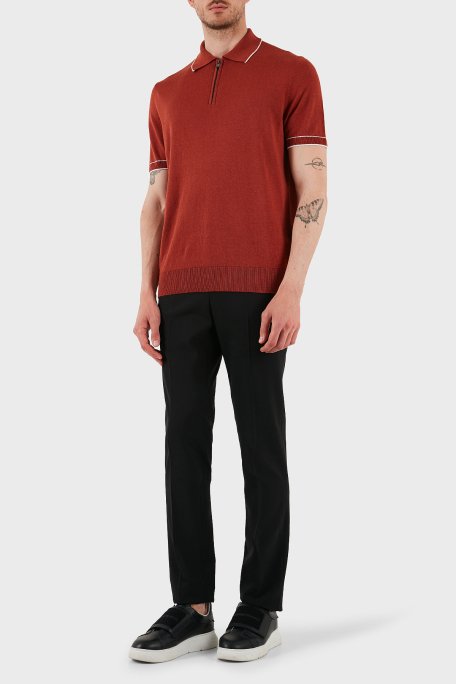 Emporio Armani Streç Yünlü Regular Fit Normal Bel Düz Paça Erkek Pantolon EM000442 TE10404 UC001 SİYAH - 2