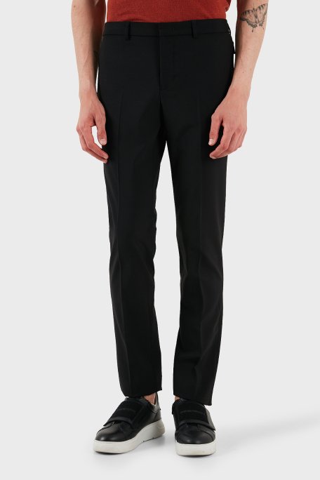 Emporio Armani Streç Yünlü Regular Fit Normal Bel Düz Paça Erkek Pantolon EM000442 TE10404 UC001 SİYAH - 3
