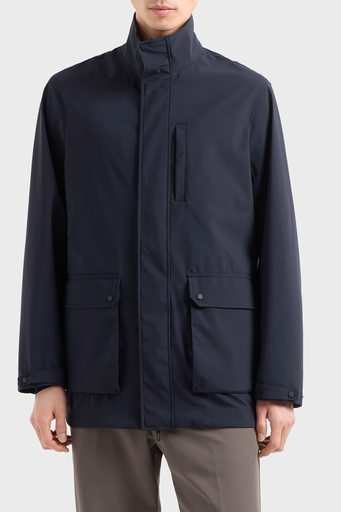 Emporio Armani Su İtici Regular Fit Rüzgar Geçirmez Dik Yaka Erkek Mont EM000839 AF13090 UB118 LACİVERT - 1