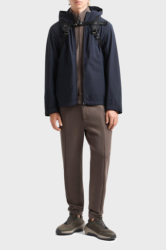 Emporio Armani Su itici Regular Fit Rüzgar Geçirmez Kapüşonlu Erkek Mont EM000818 AF13090 UB118 LACİVERT - 3