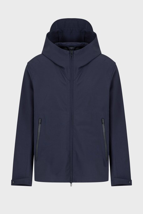 Emporio Armani Su itici Regular Fit Rüzgar Geçirmez Kapüşonlu Erkek Mont EM000818 AF13090 UB118 LACİVERT - 5