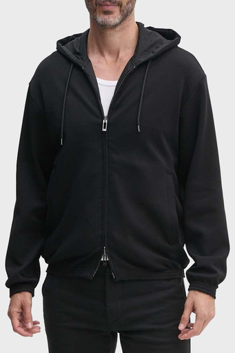 Emporio Armani Suya Dayanıklı Streç Pamuklu Çift Taraflı Bomber Erkek Ceket 6D1MD3 1JHSZ 0999 SİYAH - 7