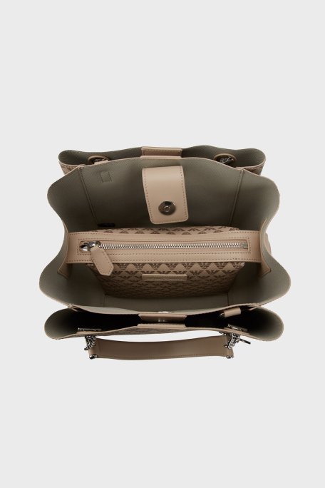 Emporio Armani Tamamı Logolu Çıkarılabilir Askılı Bayan Çanta Y3D159 YWS0E F1075 EKRU - 8