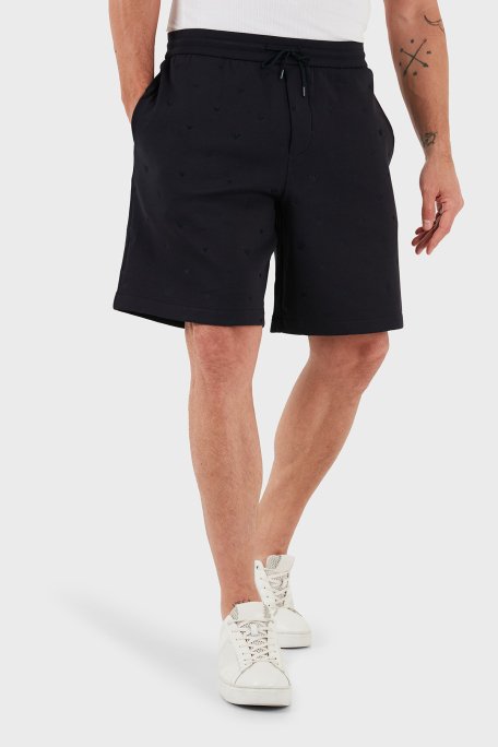 Emporio Armani Tümü Logolu Regular Fit Bermuda Erkek Short EM001403 AF10013 FB234 LACİVERT - 5