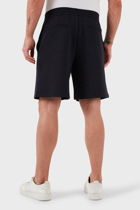 Emporio Armani Tümü Logolu Regular Fit Bermuda Erkek Short EM001403 AF10013 FB234 LACİVERT - 7