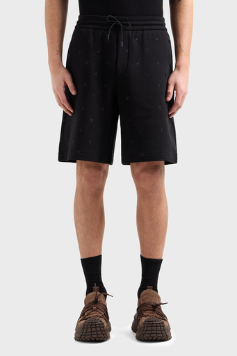 Emporio Armani Tümü Logolu Regular Fit Bermuda Erkek Short EM001403 AF10013 FC185 SİYAH - 1