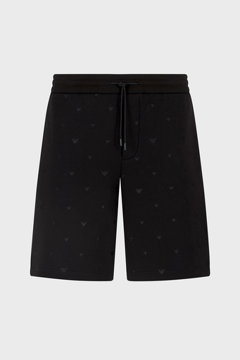 Emporio Armani Tümü Logolu Regular Fit Bermuda Erkek Short EM001403 AF10013 FC185 SİYAH - 5