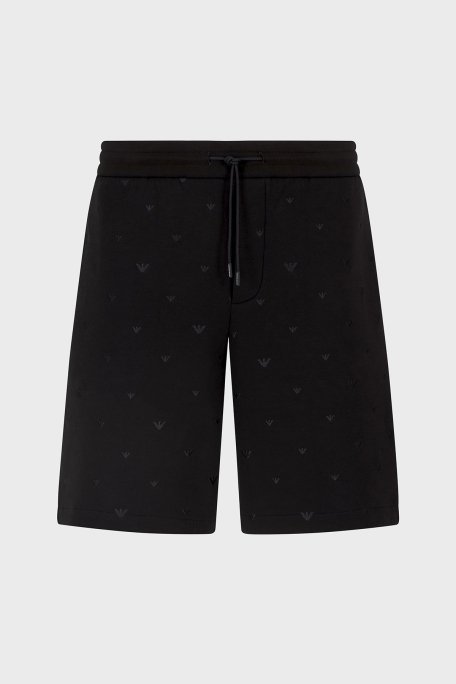 Emporio Armani Tümü Logolu Regular Fit Bermuda Erkek Short EM001403 AF10013 FC185 SİYAH - 5