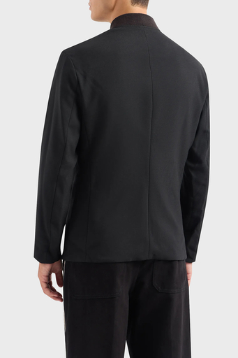 Emporio Armani Yün Karışımlı Fermuarlı Çift Taraflı Blazer Erkek Ceket 6R1G74 1NFVZ 0999 SİYAH - 2