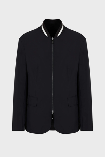 Emporio Armani Yün Karışımlı Fermuarlı Çift Taraflı Blazer Erkek Ceket 6R1G74 1NFVZ 0999 SİYAH - 3