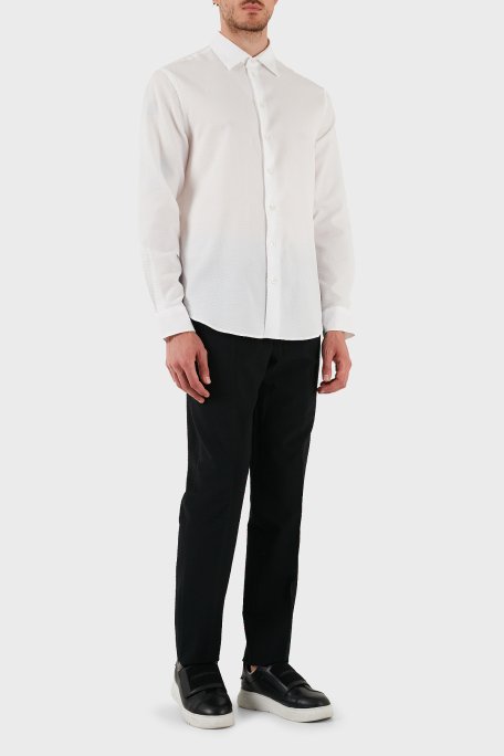 Emporio Armani Yün Karışımlı Regular Fit Normal Bel Düz Paça Erkek Pantolon EM000464 TE12332 UC001 SİYAH - 2