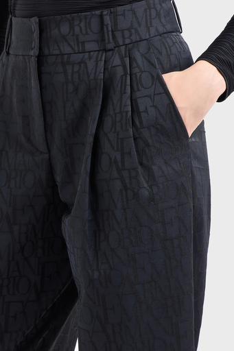 Emporio Armani Yün Karışımlı Regular Fit Yüksek Bel Boru Paça Bayan Pantolon 6D2P62 2NGGZ 0999 SİYAH - 4