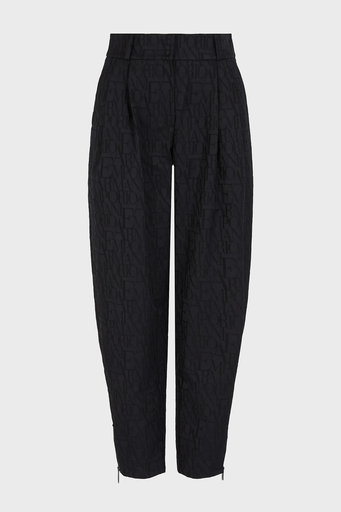 Emporio Armani Yün Karışımlı Regular Fit Yüksek Bel Boru Paça Bayan Pantolon 6D2P62 2NGGZ 0999 SİYAH - 6