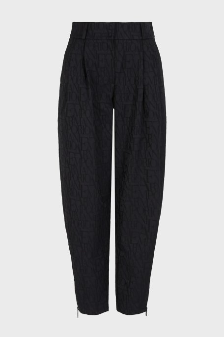 Emporio Armani Yün Karışımlı Regular Fit Yüksek Bel Boru Paça Bayan Pantolon 6D2P62 2NGGZ 0999 SİYAH - 6