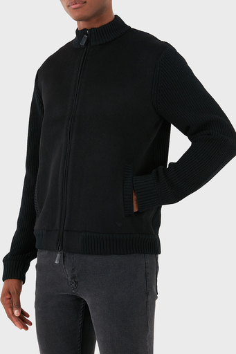 Emporio Armani Yünlü Logolu Regular Fit Dik Yaka Erkek Hırka 6D1BY2 1MF9Z 0999 SİYAH - 9