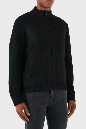 Emporio Armani Yünlü Logolu Regular Fit Dik Yaka Erkek Hırka 6D1BY2 1MF9Z 0999 SİYAH - 10