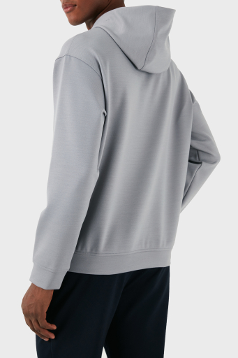 Emporio Armani Yünlü Logolu Regular Fit Yarım Fermuarlı Kapüşonlu Erkek Sweat 6D1MC9 1JHQZ 06K3 GRİ - 3