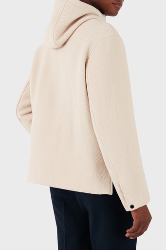 Emporio Armani Yünlü Regular Fit Kapüşonlu Erkek Ceket 6D1B96 1NVAZ 0128 EKRU - 2