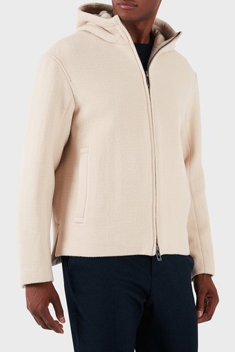 Emporio Armani Yünlü Regular Fit Kapüşonlu Erkek Ceket 6D1B96 1NVAZ 0128 EKRU - 5