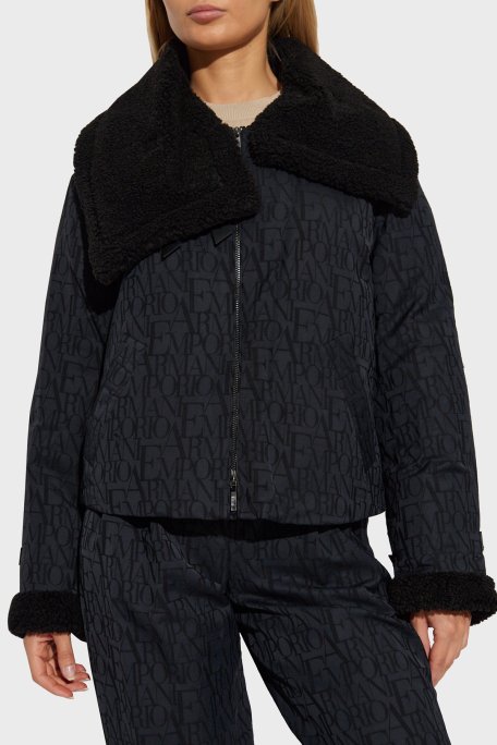 Emporio Armani Yünlü Relaxed Fit Asimetrik Yaka Biker Bayan Mont 6D2B62 2NGGZ 0999 SİYAH - 1