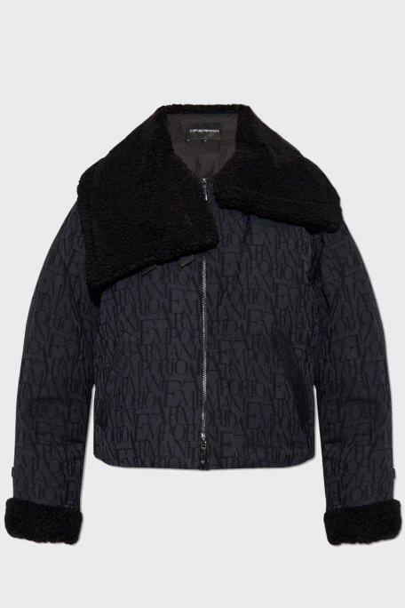 Emporio Armani Yünlü Relaxed Fit Asimetrik Yaka Biker Bayan Mont 6D2B62 2NGGZ 0999 SİYAH - 5