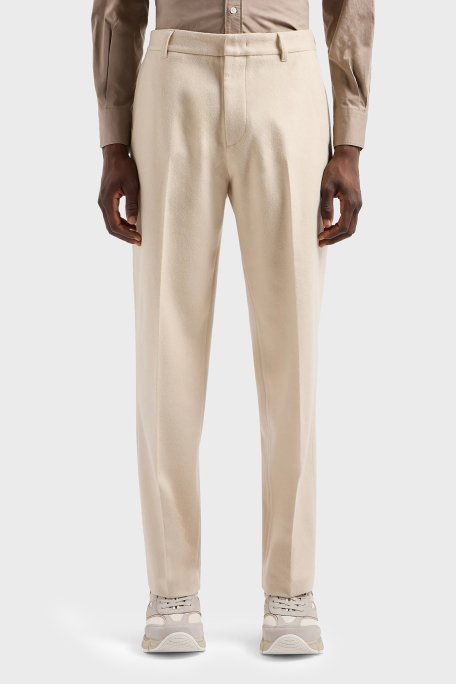 Emporio Armani Yünlü ve Kaşmirli Regular Fit Normal Bel Erkek Pantolon 6D1P67 1NUVZ 0128 EKRU - 1