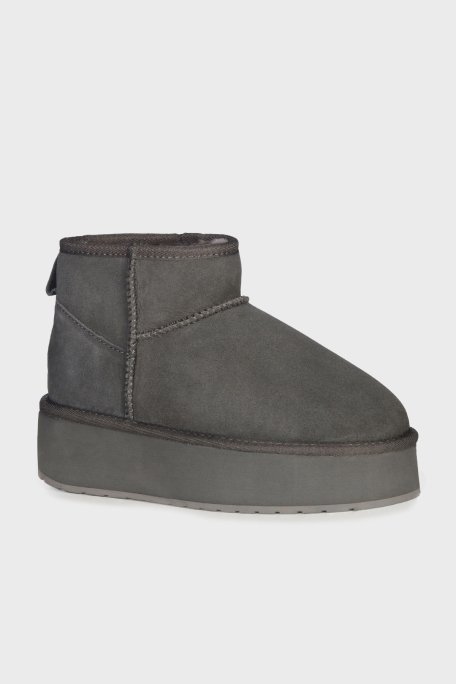 EMU Australia Stinger Micro Flatform Hakiki Deri Suya Dayanıklı Bayan Bot W13082 CHR ANTRASİT - 3