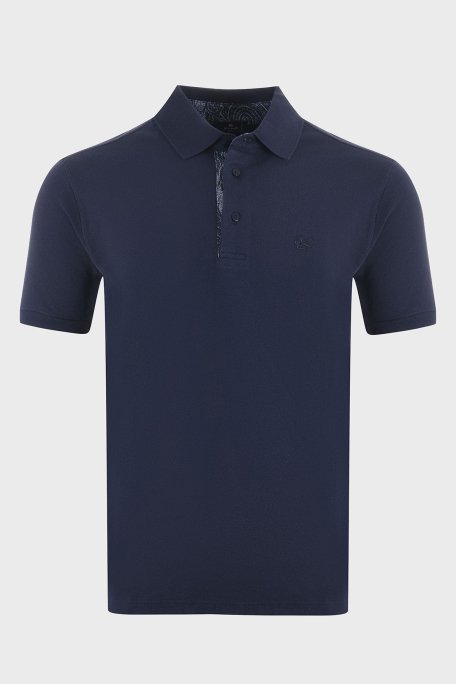 Etro % 100 Pamuk Regular Fit Düğmeli Erkek Polo Yaka T Shirt MRMD0005 AC274 B0387 LACİVERT - 1