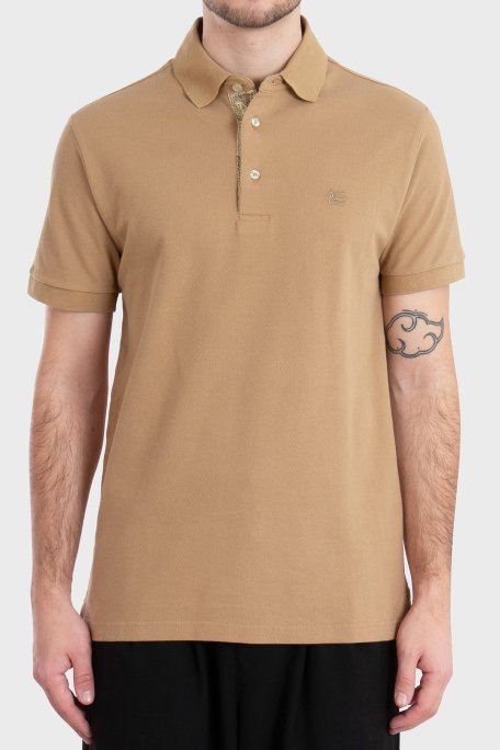 Etro %100 Pamuk Regular Fit Düğmeli Erkek Polo Yaka T Shirt MRMD0005 AC274 M2899 BEJ - 1