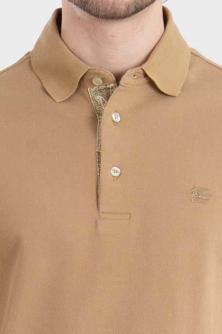 Etro %100 Pamuk Regular Fit Düğmeli Erkek Polo Yaka T Shirt MRMD0005 AC274 M2899 BEJ - 2