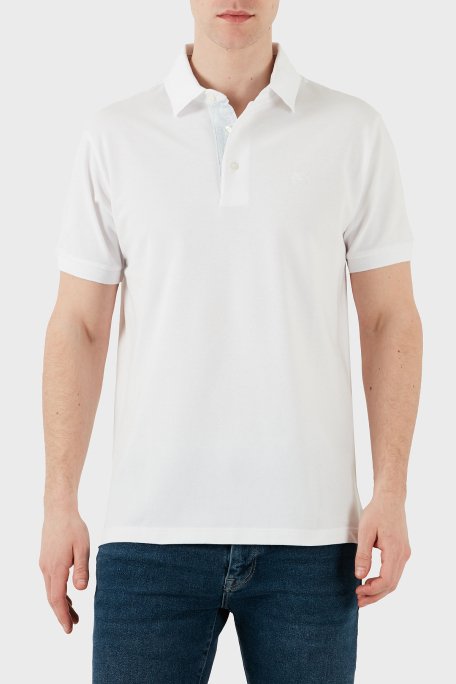 Etro % 100 Pamuk Regular Fit Düğmeli Erkek Polo Yaka T Shirt MRMD0005 AC274 W0800 BEYAZ - 5