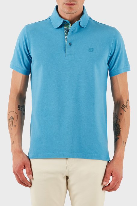 Etro % 100 Pamuk Regular Fit Düğmeli Erkek Polo Yaka T Shirt MRMD0005 AJ264 B3911 MAVİ - 2