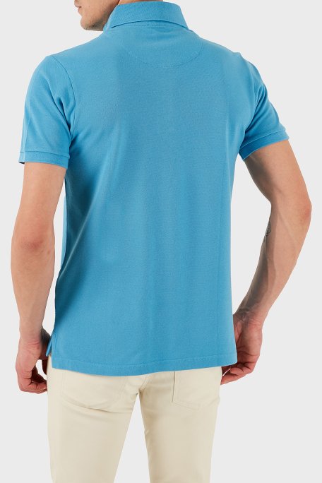 Etro % 100 Pamuk Regular Fit Düğmeli Erkek Polo Yaka T Shirt MRMD0005 AJ264 B3911 MAVİ - 3