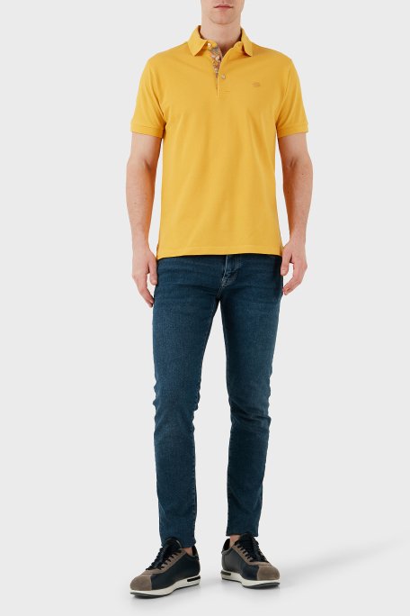 Etro % 100 Pamuk Regular Fit Düğmeli Erkek Polo Yaka T Shirt MRMD0005 AJ266 A0968 SARI - 4