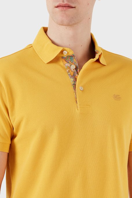 Etro % 100 Pamuk Regular Fit Düğmeli Erkek Polo Yaka T Shirt MRMD0005 AJ266 A0968 SARI - 5