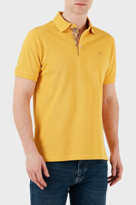 Etro % 100 Pamuk Regular Fit Düğmeli Erkek Polo Yaka T Shirt MRMD0005 AJ266 A0968 SARI - 6