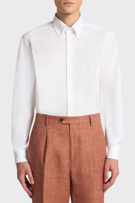 Etro % 100 Pamuk Regular Fit Düğmeli Yaka Erkek Gömlek MRIB0006 AV607 W0800 BEYAZ - 1