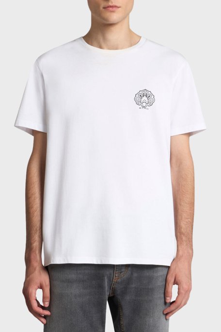 Etro % 100 Pamuk Regular Fit Logo Baskılı Erkek T Shirt MRMA0002 AK604 W0800 BEYAZ - 1