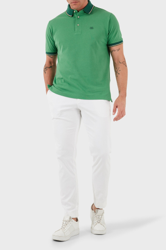 Etro % 100 Pamuk Regular Fit Şerit Detaylı Düğmeli Polo Yaka Erkek T Shirt MRMD0016 AJ266 V0931 YEŞİL - 2