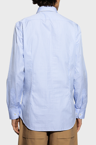 Etro - Etro Çizgili % 100 Pamuk Regular Fit Düğmeli Yaka Erkek Gömlek MRIB000499 TR575 S8460 MAVİ (1)