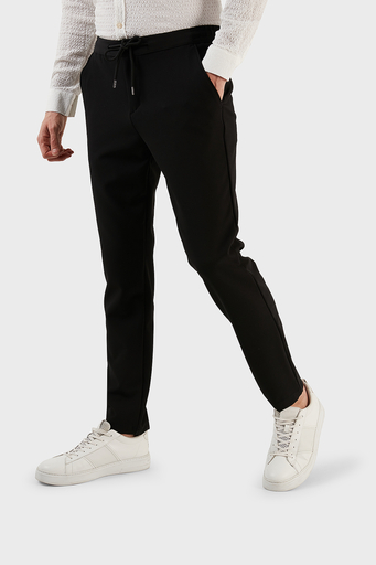 Exxe Belden Bağlamalı Cepli Normal Bel Düz Paça Regular Fit Erkek Pantolon 630GBT19 SİYAH - 3