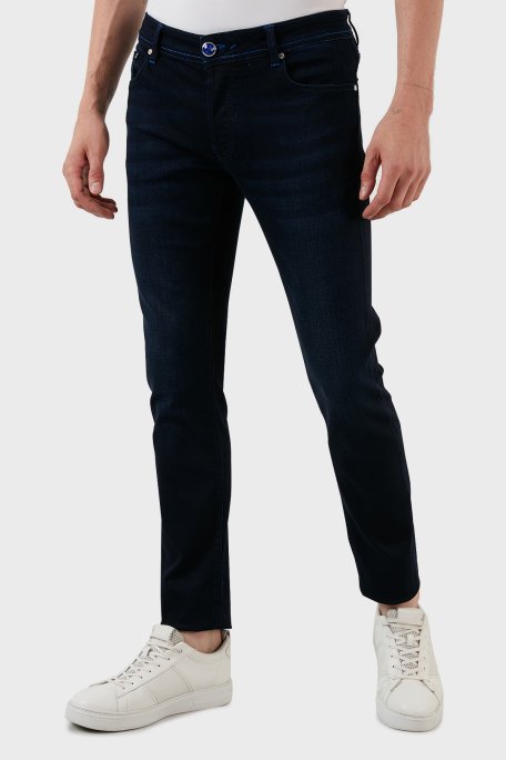 Exxe Normal Bel Slim Fit Pamuklu Jeans Erkek Kot Pantolon 629J012001 LACİVERT - 1