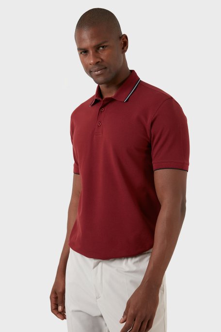 Exxe Pamuklu Regular Fit Düğmeli T Shirt Erkek Polo EX661 BORDO - 2