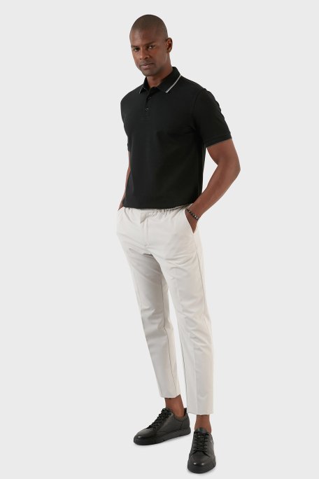 Exxe Pamuklu Regular Fit Düğmeli T Shirt Erkek Polo EX661 SİYAH - 2