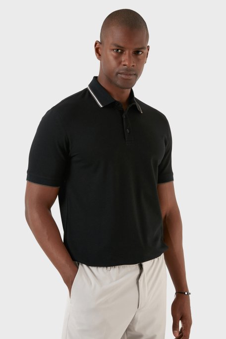 Exxe Pamuklu Regular Fit Düğmeli T Shirt Erkek Polo EX661 SİYAH - 3