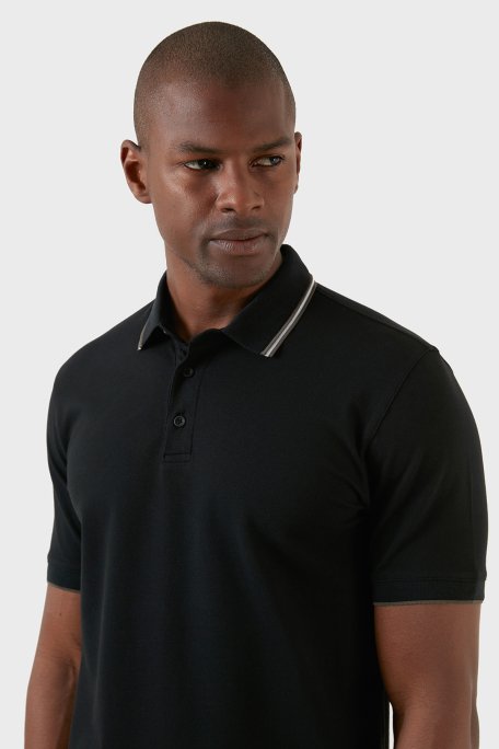 Exxe Pamuklu Regular Fit Düğmeli T Shirt Erkek Polo EX661 SİYAH - 5